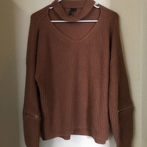 Cut Out Neckline Sweater